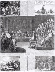 Le Mariage, les guerres, les souffrances et la mort du martyr royal, le roi Charles Ier, imprimé par Henry Overton et J. Hoole - English School