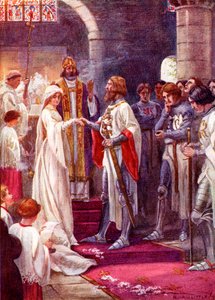 Le mariage du roi Arthur et Guenièvre - English School