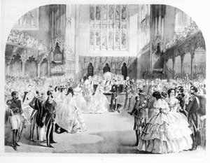 Le Mariage de Victoria, la Princesse Royale (1840-1901) et le Prince Héritier Frédéric Guillaume de Prusse (1831-88) à la Chapelle Royale, St. James, 25 janvier 1858 - English School