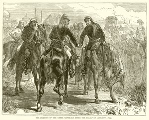 La rencontre des trois généraux après le secours de Lucknow, 1857