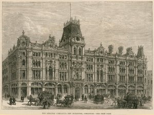 Les nouveaux bâtiments de la Mercers Company, Cheapside, Londres - English School