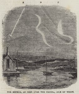 Le météore, vu au-dessus de la Medina, Île de Wight (gravure) - English School