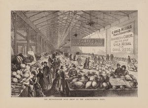Le Metropolitan Root Show au Agricultural Hall (gravure) - English School