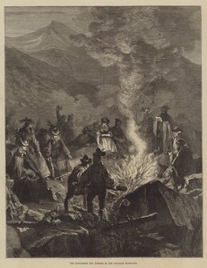 Le feu de la Saint-Jean dans les Hautes-Bavaroises (gravure) - English School