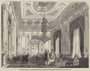Le club de service militaire, naval et de comté, rue St James, salon principal (gravure) - English School