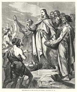 Le miracle des pains et des poissons, Matthieu XV, 36 - English School