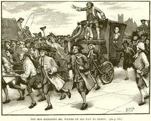 La foule libérant M. Wilkes en route vers la prison