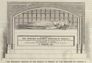 Le monument érigé par Sa Majesté en mémoire de la fille de Charles Ier - English School