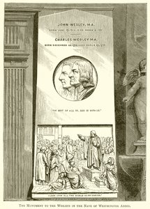 Le monument aux Wesleys dans la nef de l