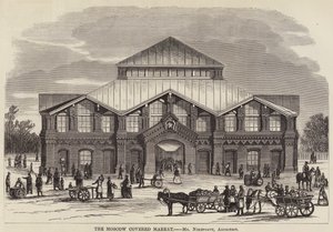 Le marché couvert de Moscou (gravure) - English School