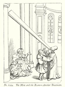 La paille et la poutre, un autre traitement (gravure) - English School