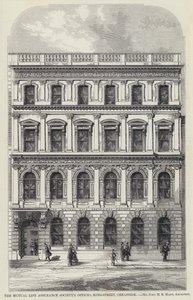 Les bureaux de la Mutual Life Assurance Society, King-Street, Cheapside (gravure) - English School