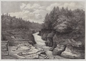 Les marches naturelles sur la rivière Montmorency, près de Québec (gravure)