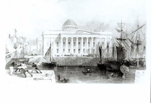 La Nouvelle Douane, Liverpool, c.1830 - English School