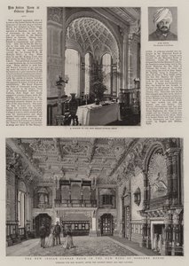 La nouvelle salle du Durbar indien dans la nouvelle aile de la maison Osborne (gravure) - English School