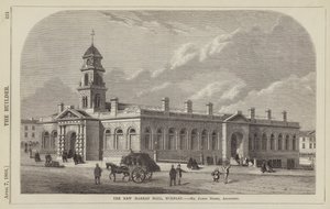 Nouveau Hall du Marché, Burnley, M. James Green, Architecte (gravure) - English School
