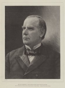 Le nouveau président des États-Unis, le major William McKinley (gravure) - English School