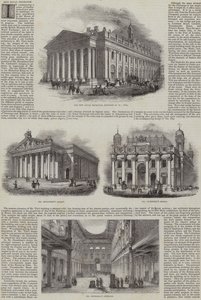 La nouvelle Bourse royale, Londres, avec des designs alternatifs - English School