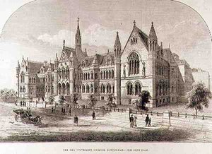 Le nouveau collège universitaire de Nottingham, de The Illustrated London News, 7 février 1881 - English School