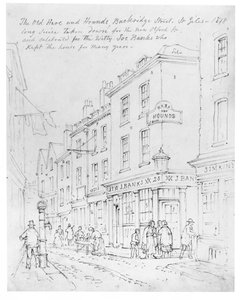 Le Vieux Lièvre et les Chiens, Buckridge Street, St Giles en 1818 - English School