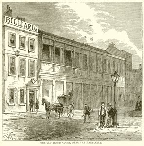 Le vieux court de tennis, près de Haymarket - English School