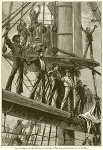 Le Début de la Mutinerie à Spithead--Les Marins Refusant de Mettre à la Mer - English School