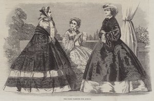 Les modes de Paris pour août (gravure) - English School
