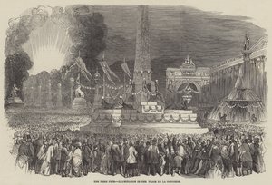 La fête de Paris, illumination sur la Place de la Concorde (gravure) - English School