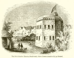 Théâtre du Paris Garden, Southwark, où Jonson jouait occasionnellement