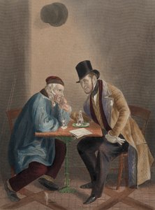 Le candidat parlementaire prenant un verre avec un membre de l