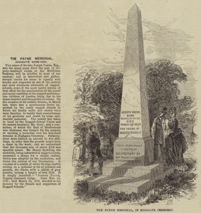 Le Mémorial Payne, au cimetière de Highgate (gravure) - English School