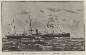 Le vapeur de la Peninsular and Oriental, Bokhara, naufragé en mer de Chine - English School
