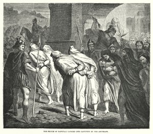 Le peuple de Nephtali emmené en captivité par les Assyriens (gravure) - English School