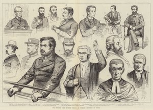 Les procès pour meurtre du Phoenix Park à Dublin, croquis au tribunal - English School