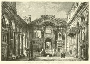 Piazza del Duomo, Spalato, une cour du palais de Dioclétien (gravure)