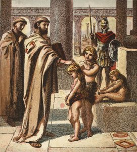 Le Pape et les Enfants Saxons, pub. 1890 - English School