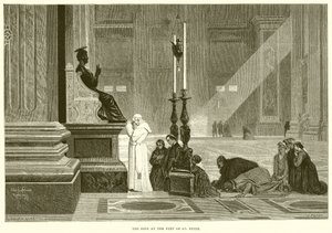 Le Pape aux pieds de Saint Pierre - English School