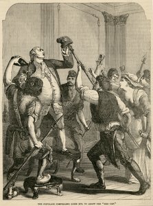 Le Peuple obligeant Louis XVI à adopter le bonnet rouge, 1792 - English School
