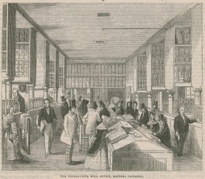 Le bureau des testaments de prérogative, Doctors Commons, Londres - English School
