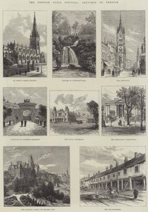 Le festival de la guilde de Preston, croquis de Preston (gravure) - English School
