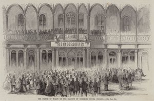 Le Prince de Galles sur le balcon de Richmond House, Chicago (gravure) - English School