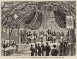 La visite du prince de Galles à Norwich, la cérémonie maçonnique dans le hall d