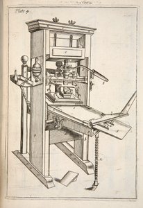 La presse à imprimer, pub. gravure - English School