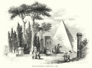 Le cimetière protestant, Rome (gravure) - English School