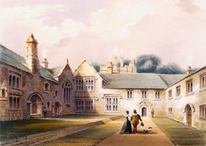 La cour, Cotehele House, vers 1830-40