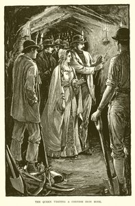 La Reine Visitant une Mine de Fer en Cornouailles - English School
