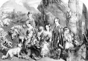 La reine et ses enfants à Windsor Great Park, de 
