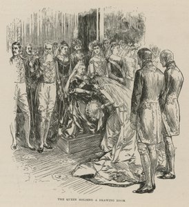 La Reine tenant un salon - English School