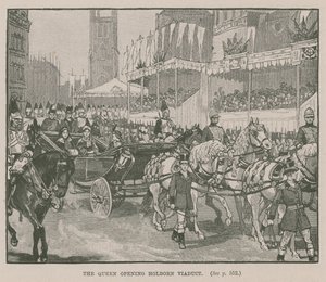 La reine inaugurant le viaduc de Holborn, Londres