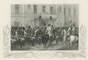 La Reine recevant les gardes au palais de Buckingham - English School